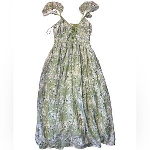 En Saison Sage Green Floral Maxi Dress with Tie Straps
